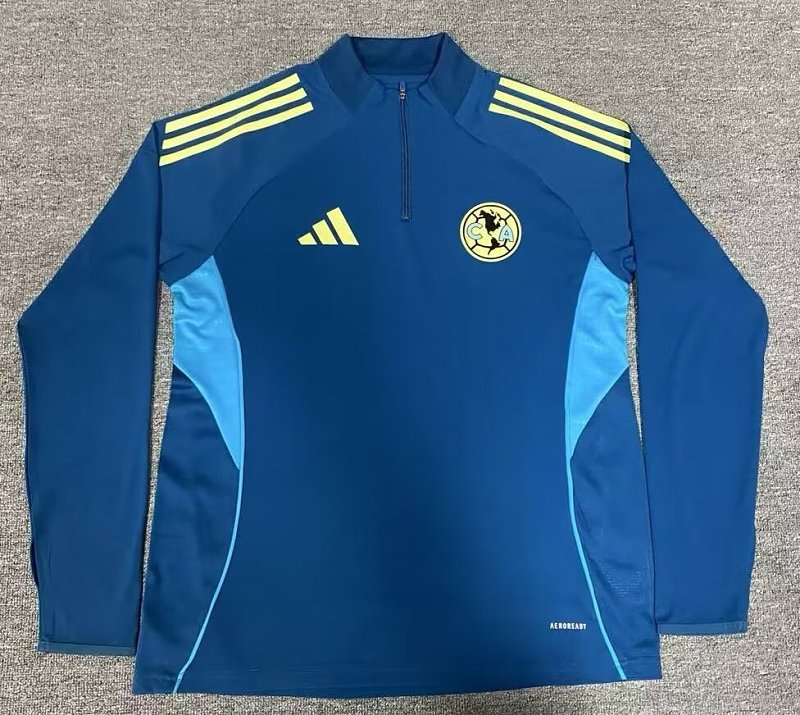 25 Azul América Sudadera medio cierre