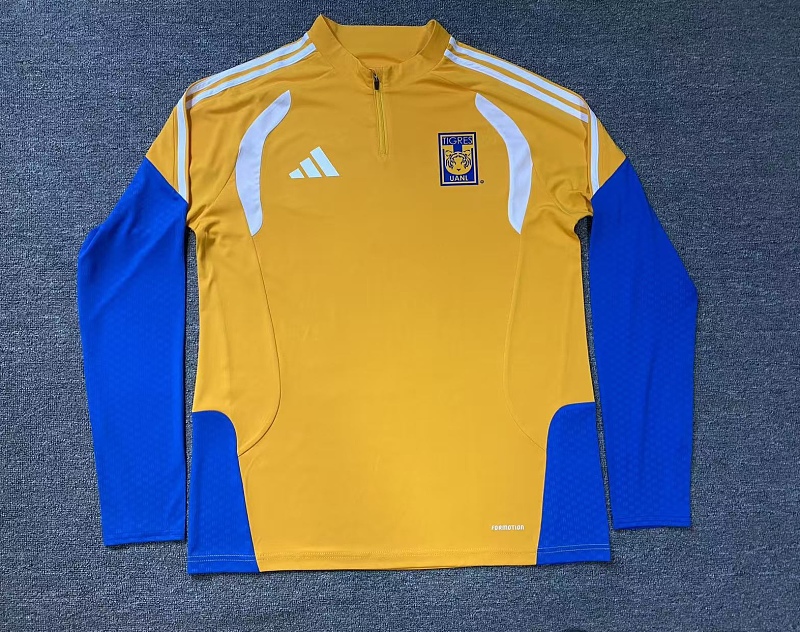 25 Amarillo Tigres Sudadera medio cierre S-3X L